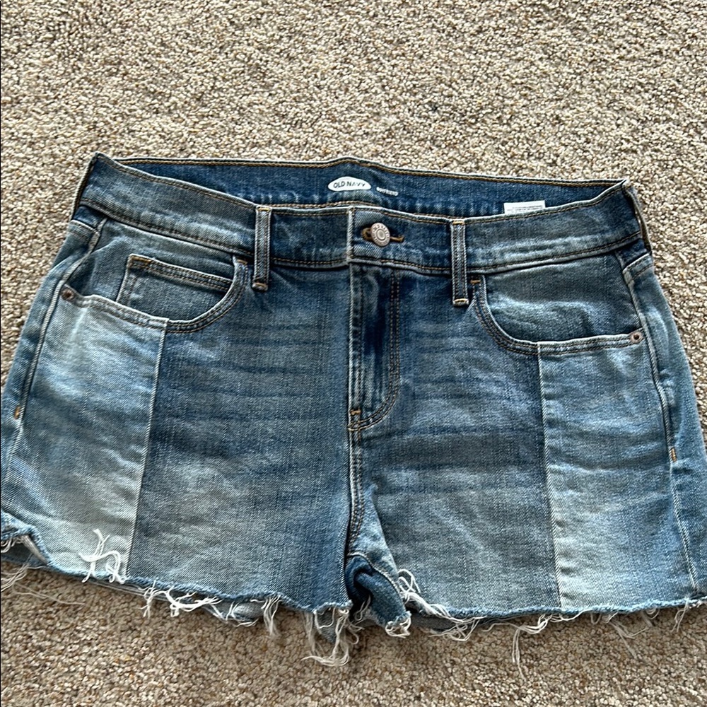 Old Navy Blue Jean Shorts Distressed Raw Hem